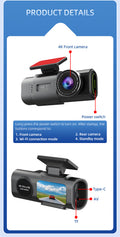 Sentinel 4K Ultra HD — Dual Dash Cam with GPS & Night Vision Automotive Must
