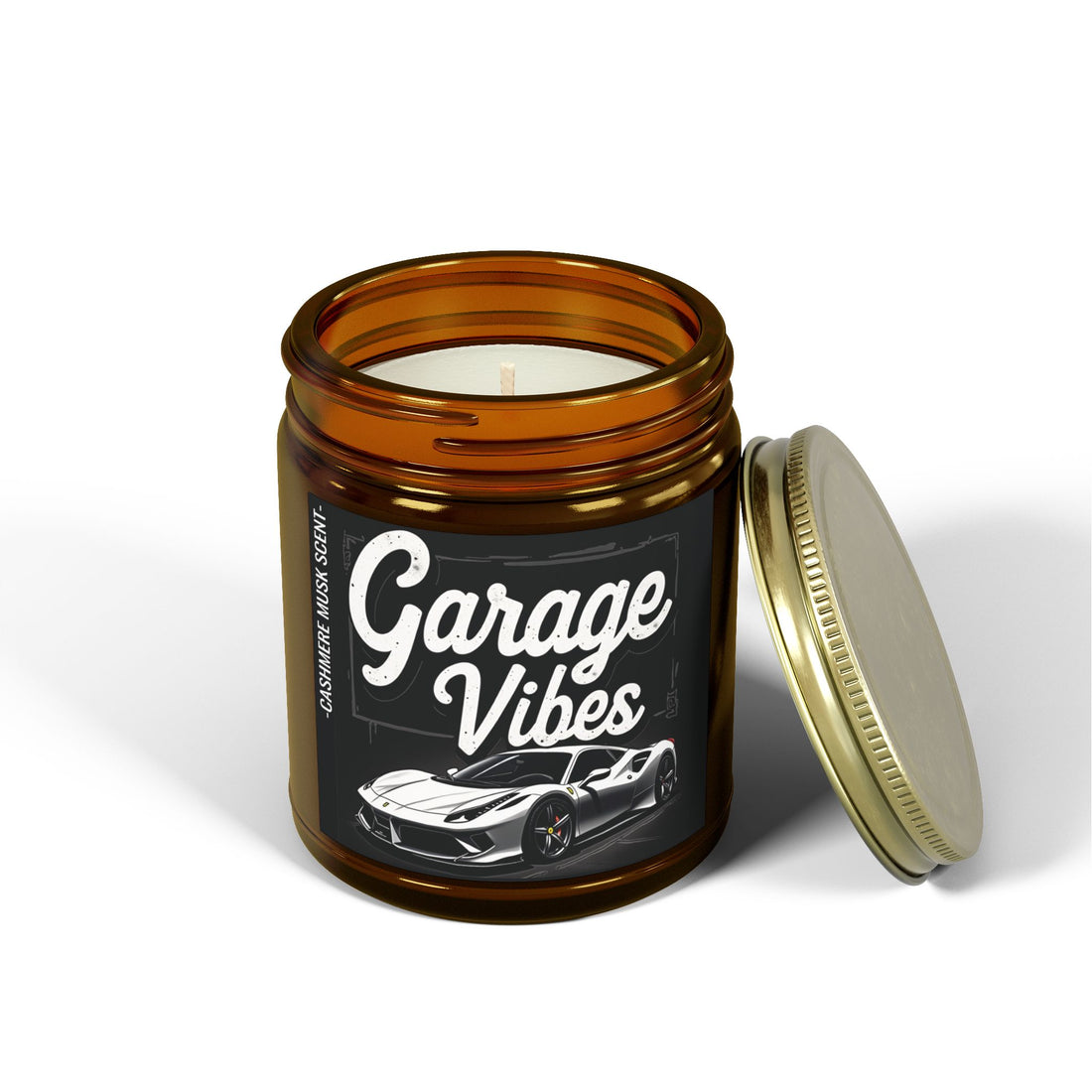 Garage Vibes Premium Scented Candle - Ferrari Cashmere Musk Coconut Apricot Wax (9oz)