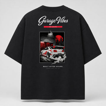 Midnight Shift — Oversized Graphic Tee | Garage Vibes Printify