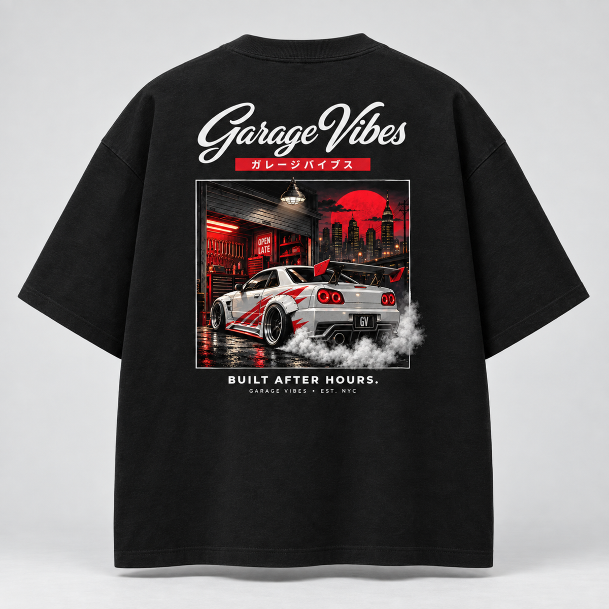 Midnight Shift — Oversized Graphic Tee Printify