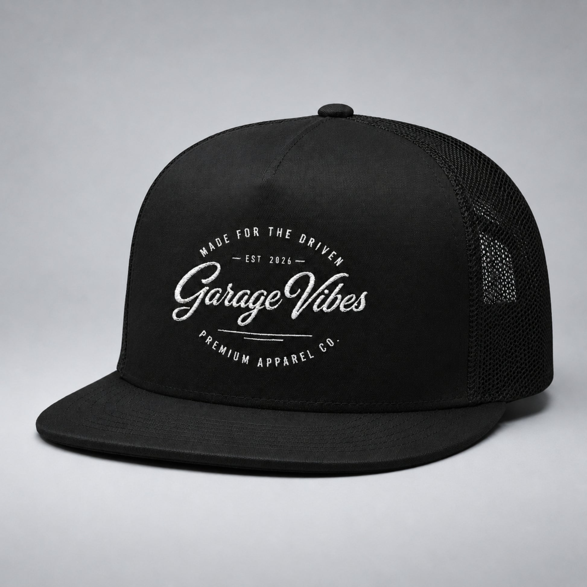 The Badge Cap — Flat Bill Snapback | Garage Vibes Printify