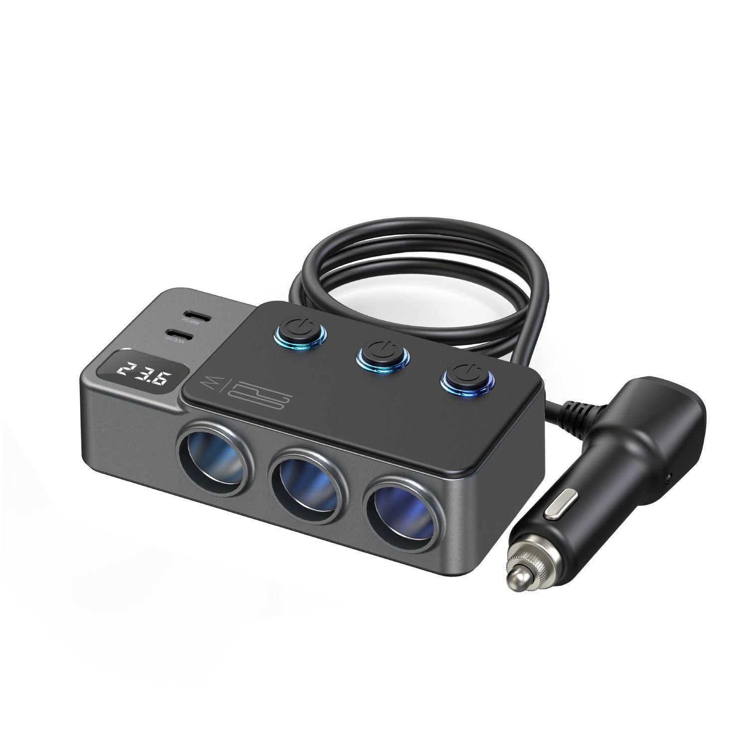 Car Cigarette Lighter Charger with 3USB Ports PD Fast Charge Automotive Must