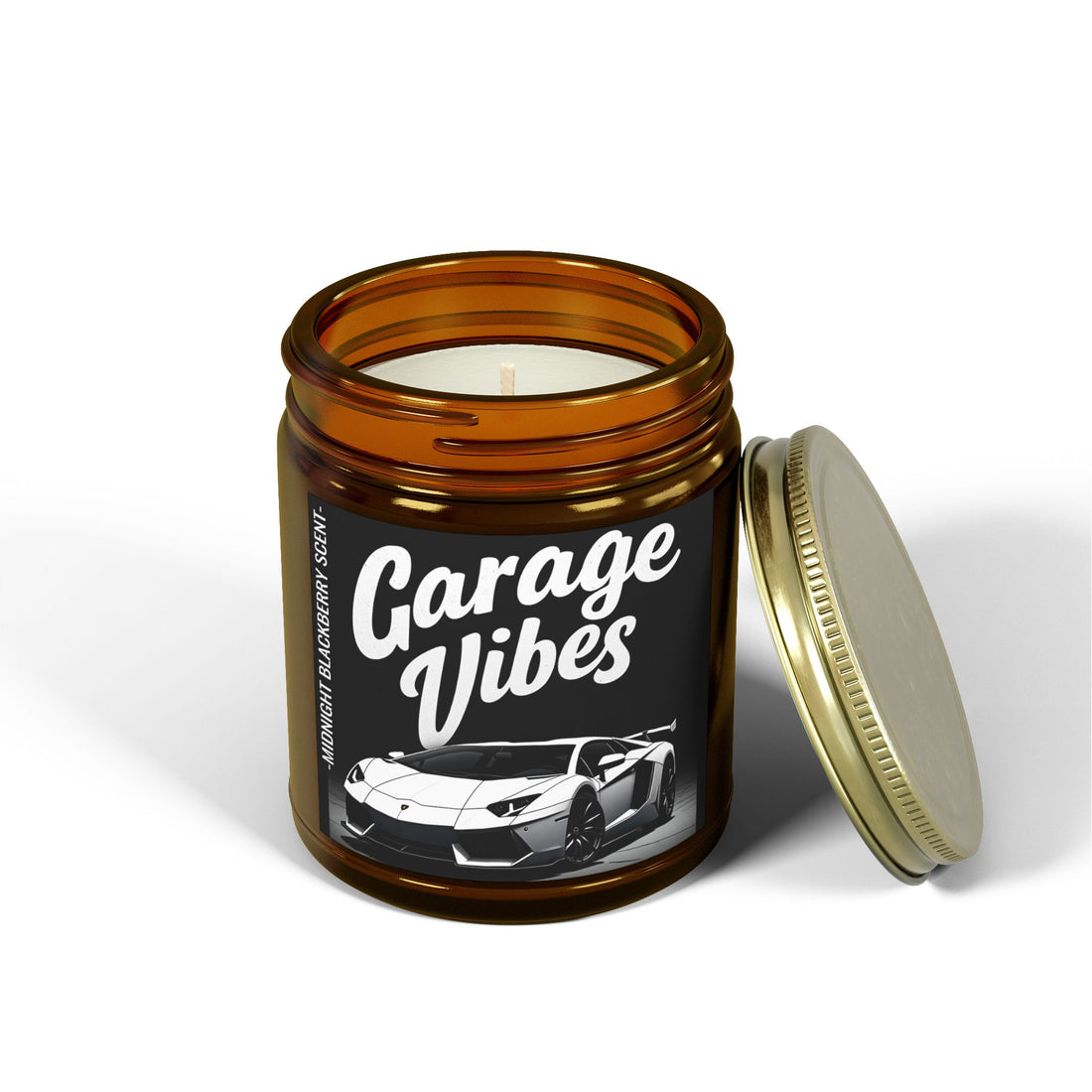 Garage Vibes Premium Scented Candle - Lamborghini Midnight Blackberry Coconut Apricot Wax (9oz)