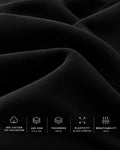Close-up of the black 460gsm heavyweight fleece, 85% cotton and 15% polyester