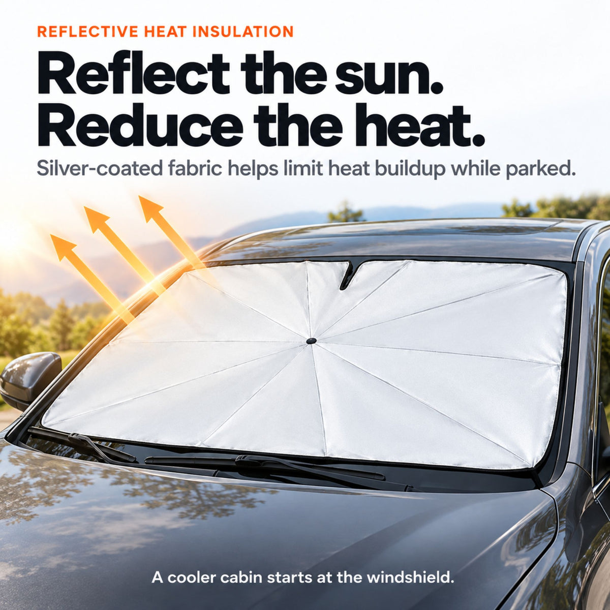 UmbraShade™ Umbrella Windshield Sun Shade for Cars – UV & Heat Block AutomotiveMust