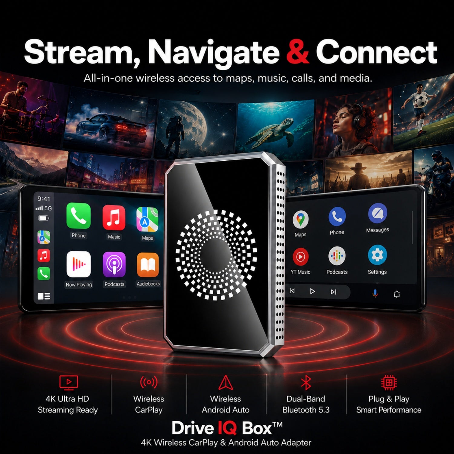 DriveIQ Box™ — Wireless CarPlay & Android Auto Adapter Automotive Must
