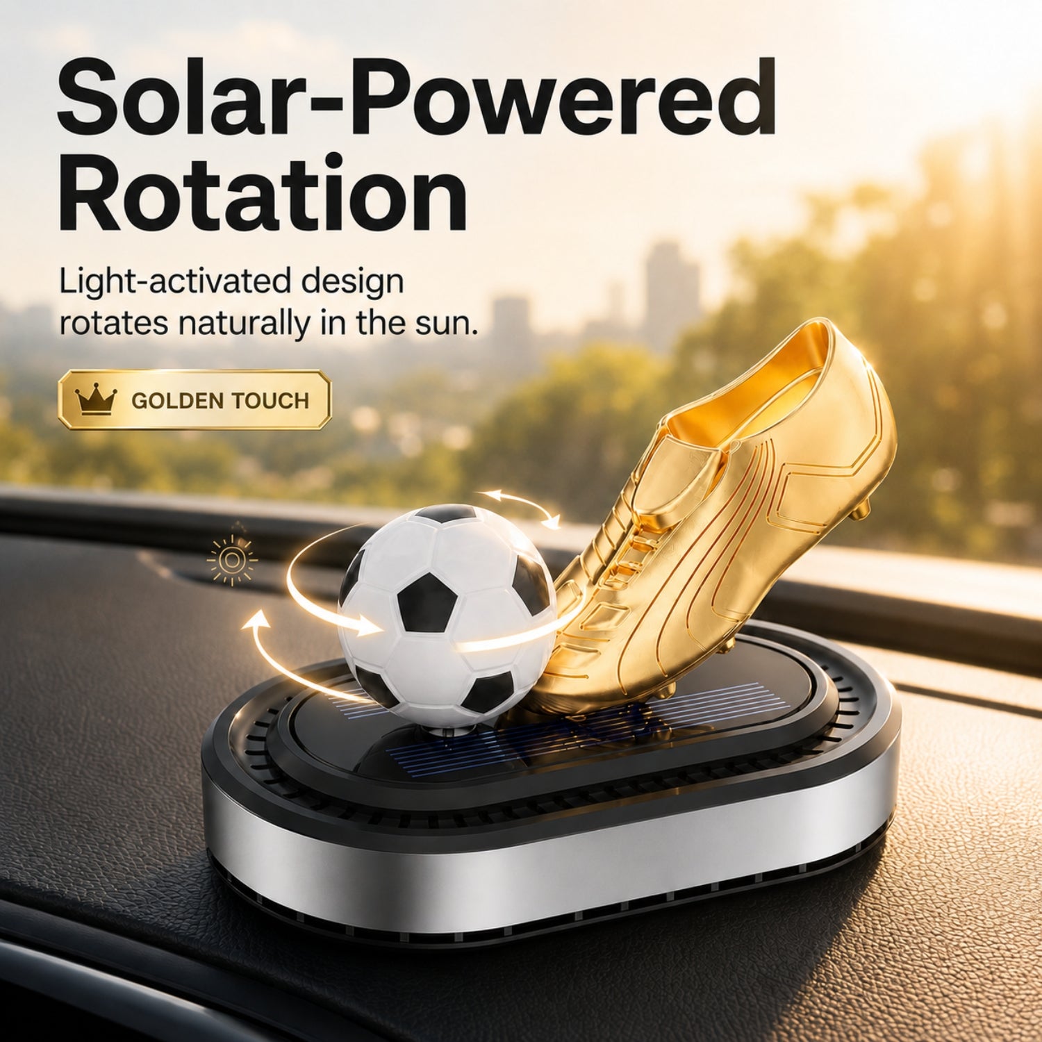 Solar Rotating Football Car Perfume Ornament AutomotiveMust