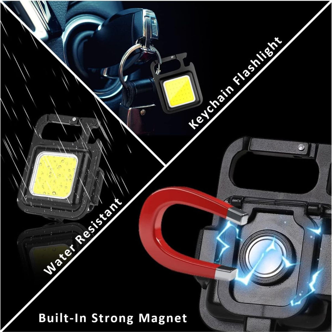 Portable Mini COB LED Flashlight Keychain