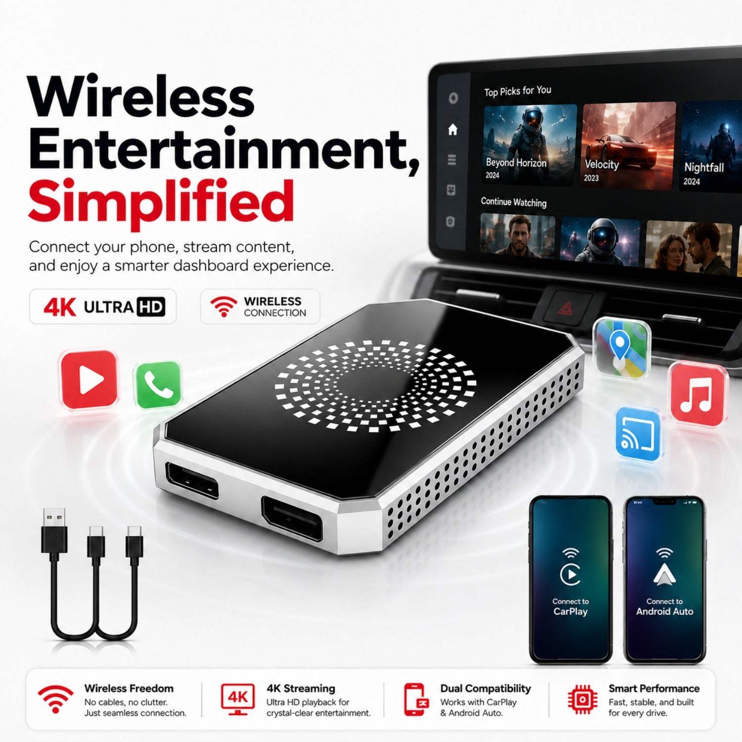 DriveIQ Box™ — Wireless CarPlay & Android Auto Adapter Automotive Must