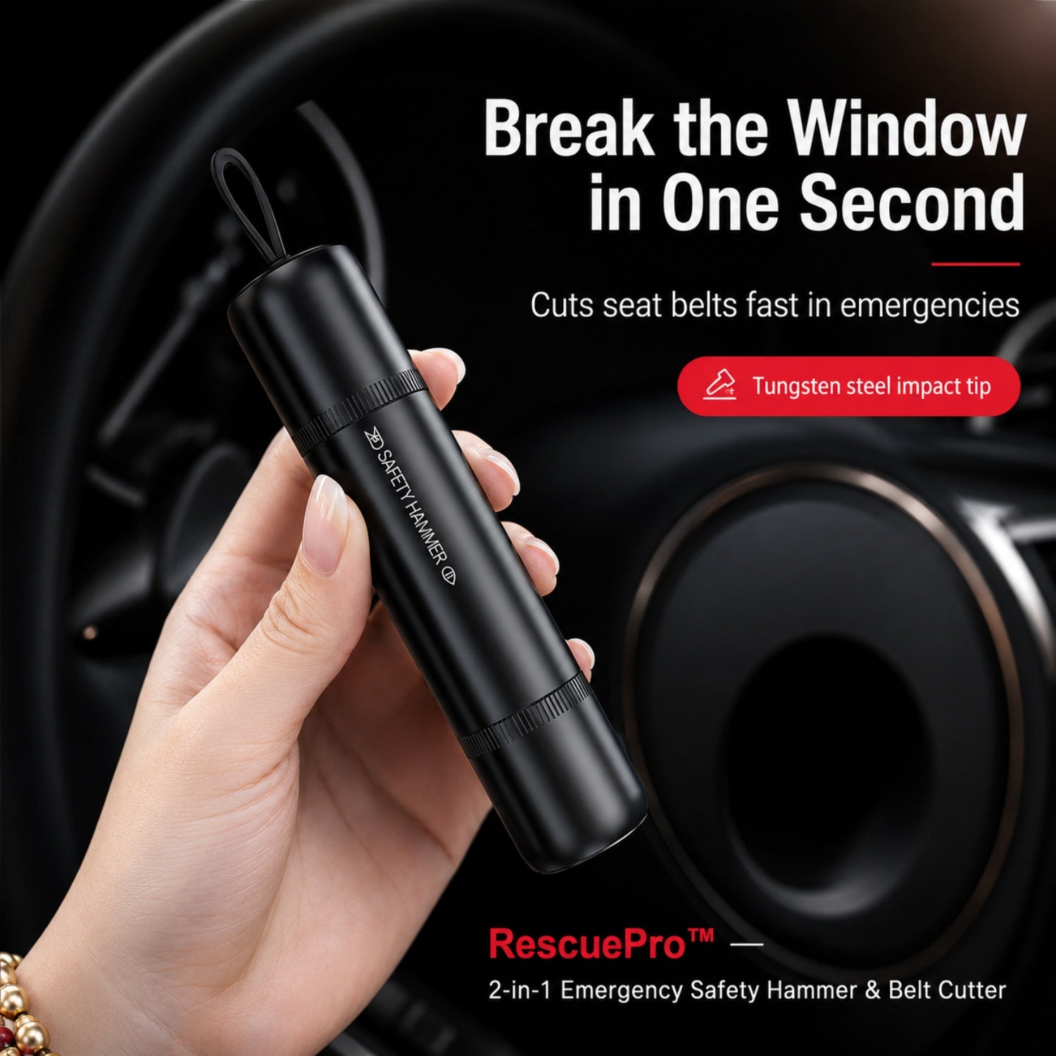 Car aluminum alloy window breaker safety hammer Automotive Must