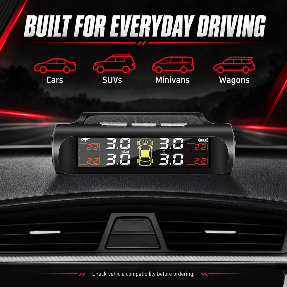 SolarTire Alert™ | Wireless Tire Pressure Monitoring System Automotive Must