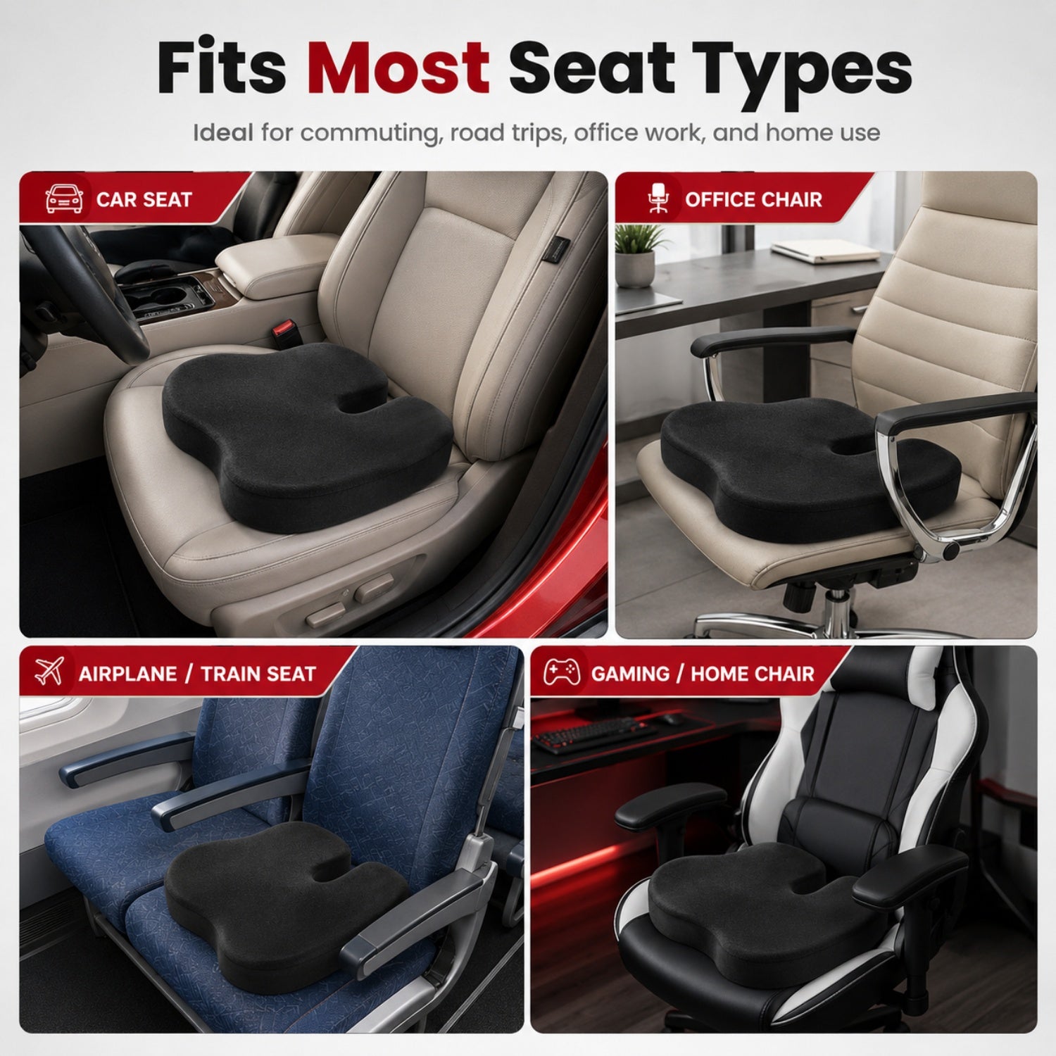 AutoComfort™ — Memory Foam Coccyx Seat Cushion Automotive Must