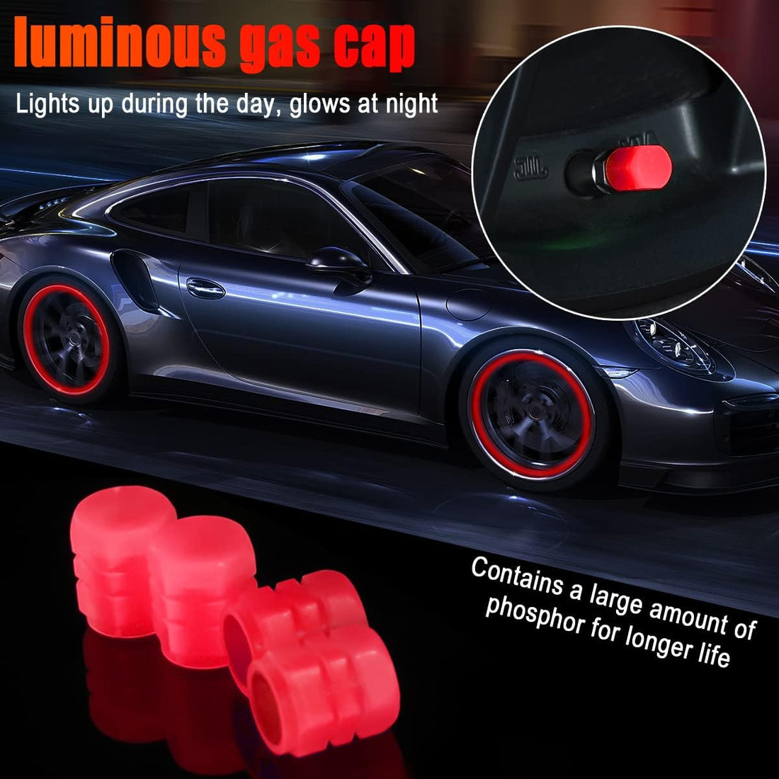 Luminous Safety Tire Valve Caps (20Pcs)