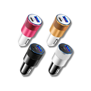 68W Metal Alloy Adapter USB Car Charger