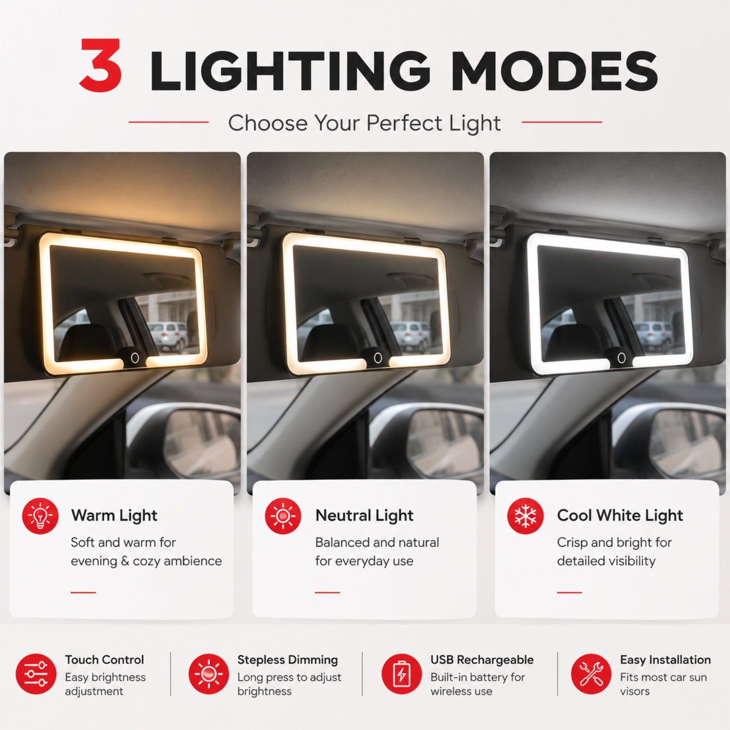 Car smart makeup mirror Automotive Must