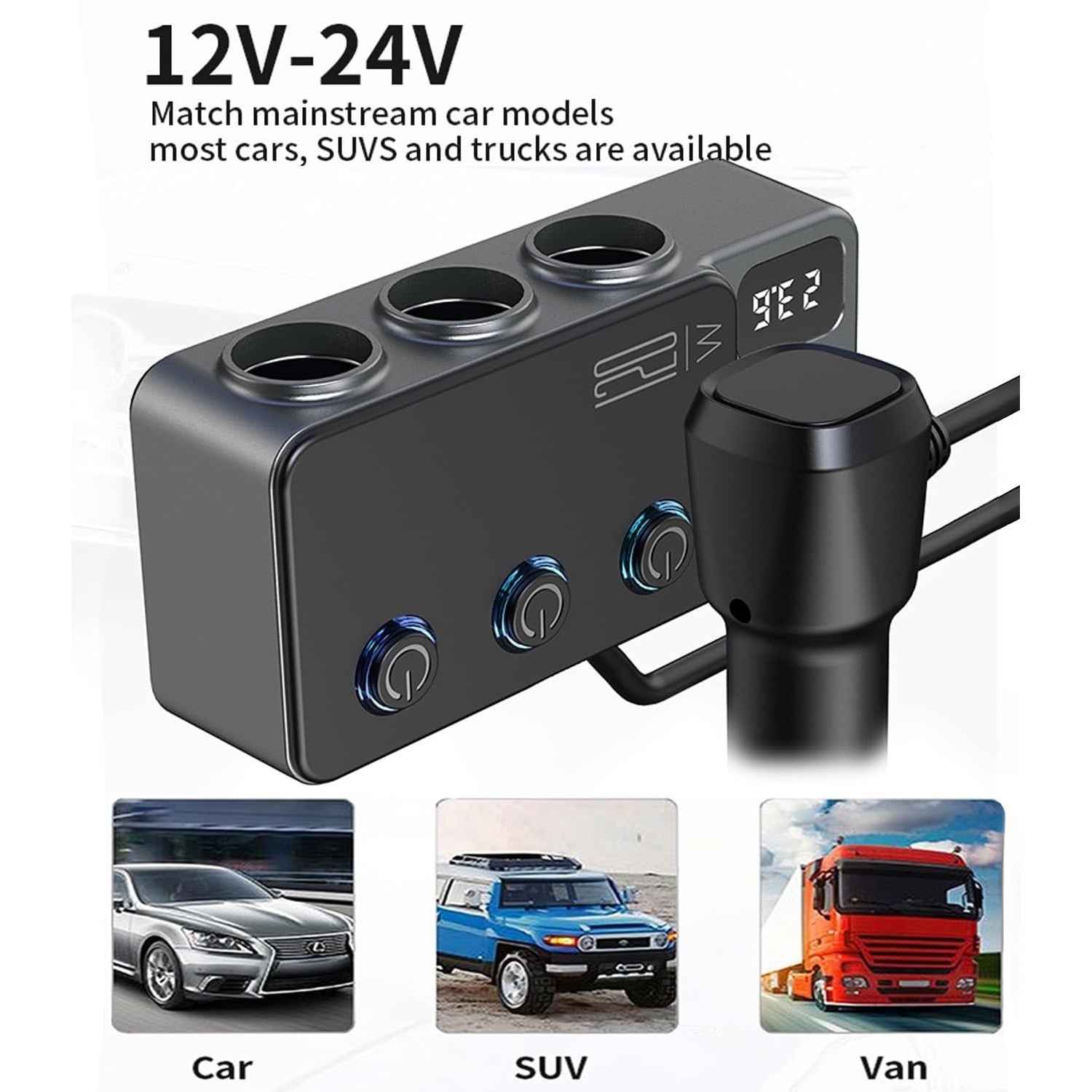 PowerHub Pro 8-in-1 — 120W Smart Car Power Adapter with USB-C PD & DC Sockets Automotive Must