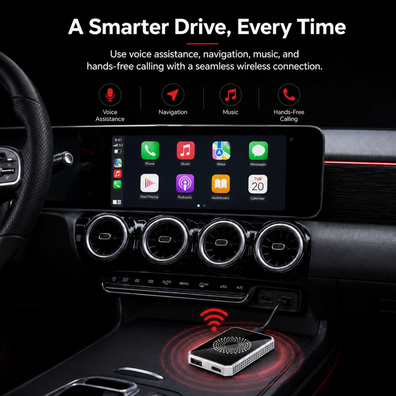 DriveIQ Box™ — Wireless CarPlay & Android Auto Adapter Automotive Must