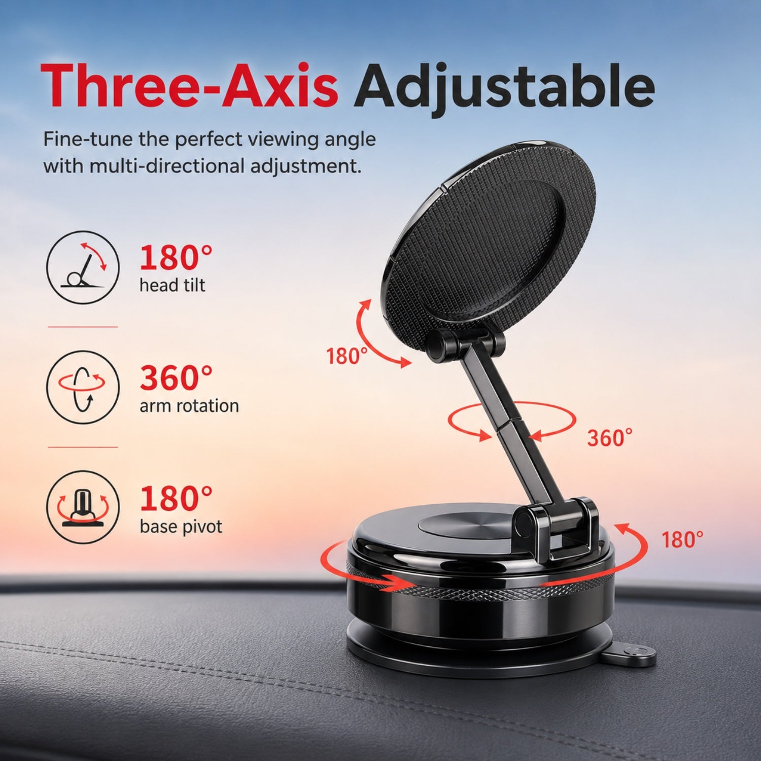 All Metal Vacuum Magnetic Car Phone Holder Automotive Must