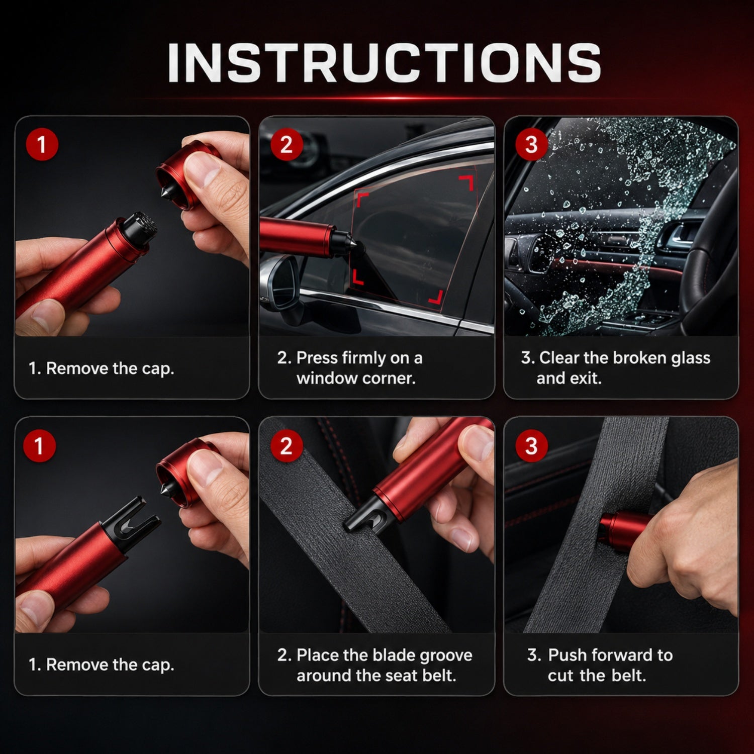 Car aluminum alloy window breaker safety hammer Automotive Must