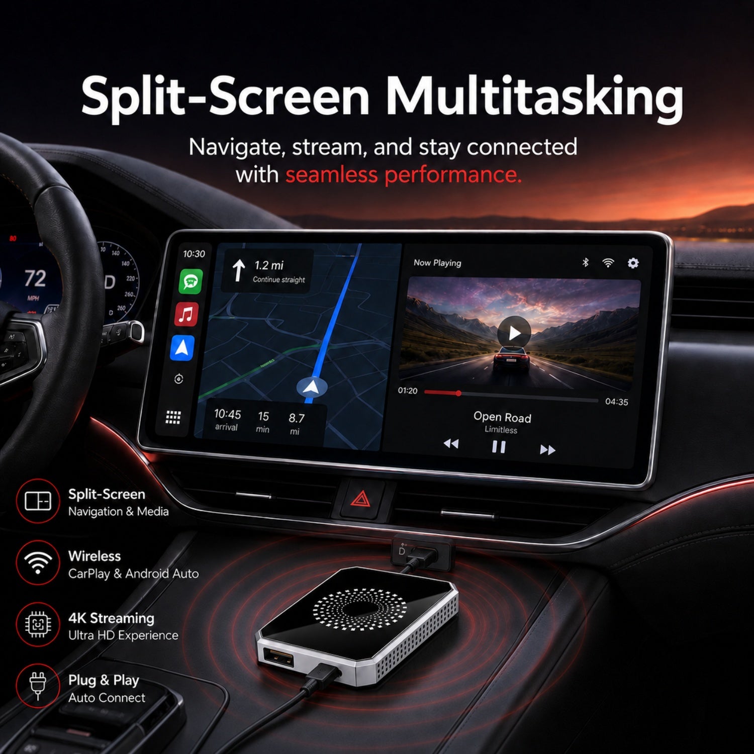 DriveIQ Box™ — Wireless CarPlay & Android Auto Adapter Automotive Must
