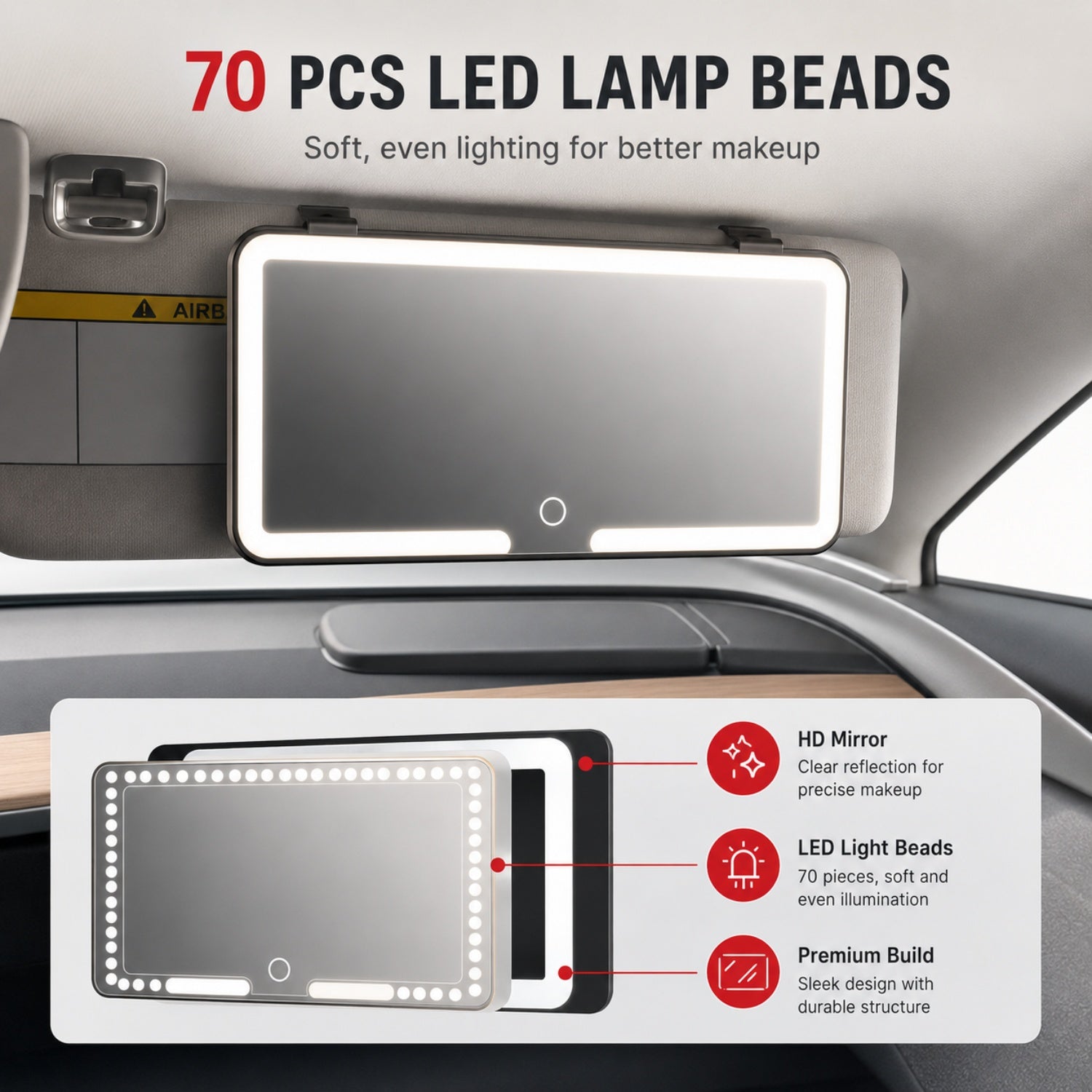 Car smart makeup mirror Automotive Must