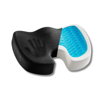 AutoComfort Gel Memory Foam Coccyx Seat Support cushion by Automotive Must, designed for comfortable back and tailbone support.