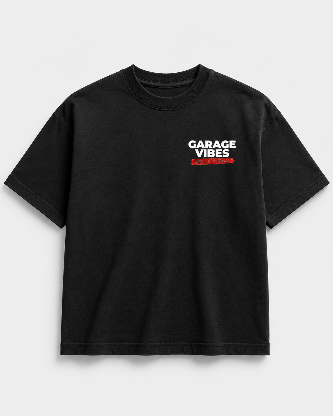 Midnight Raccoon: Built After Hours Heavyweight Boxy Tee Printify