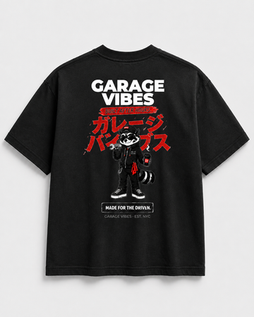 Midnight Raccoon: Built After Hours Heavyweight Boxy Tee Printify