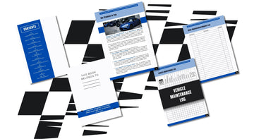 The Ultimate Guide to Car Maintenance book with a log book included, featuring detailed maintenance tips and instructions.