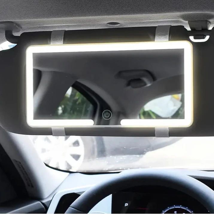 Car Sun Visor HD Mirror with Dimmable LED Lights - Automotive Must