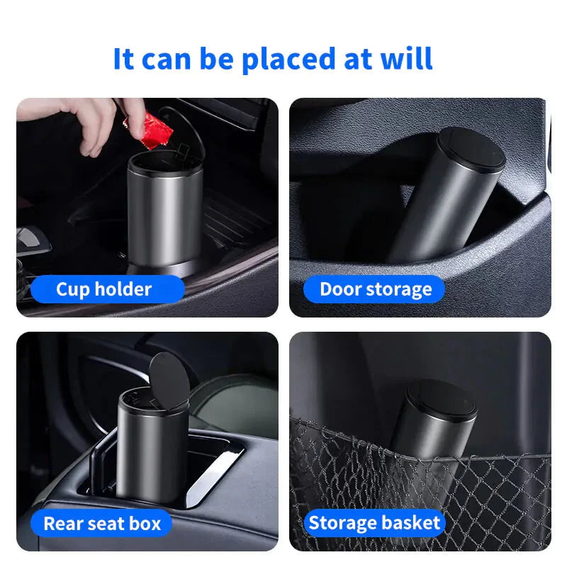 Portable Press-Down Car Garbage Bin - Automotive Must