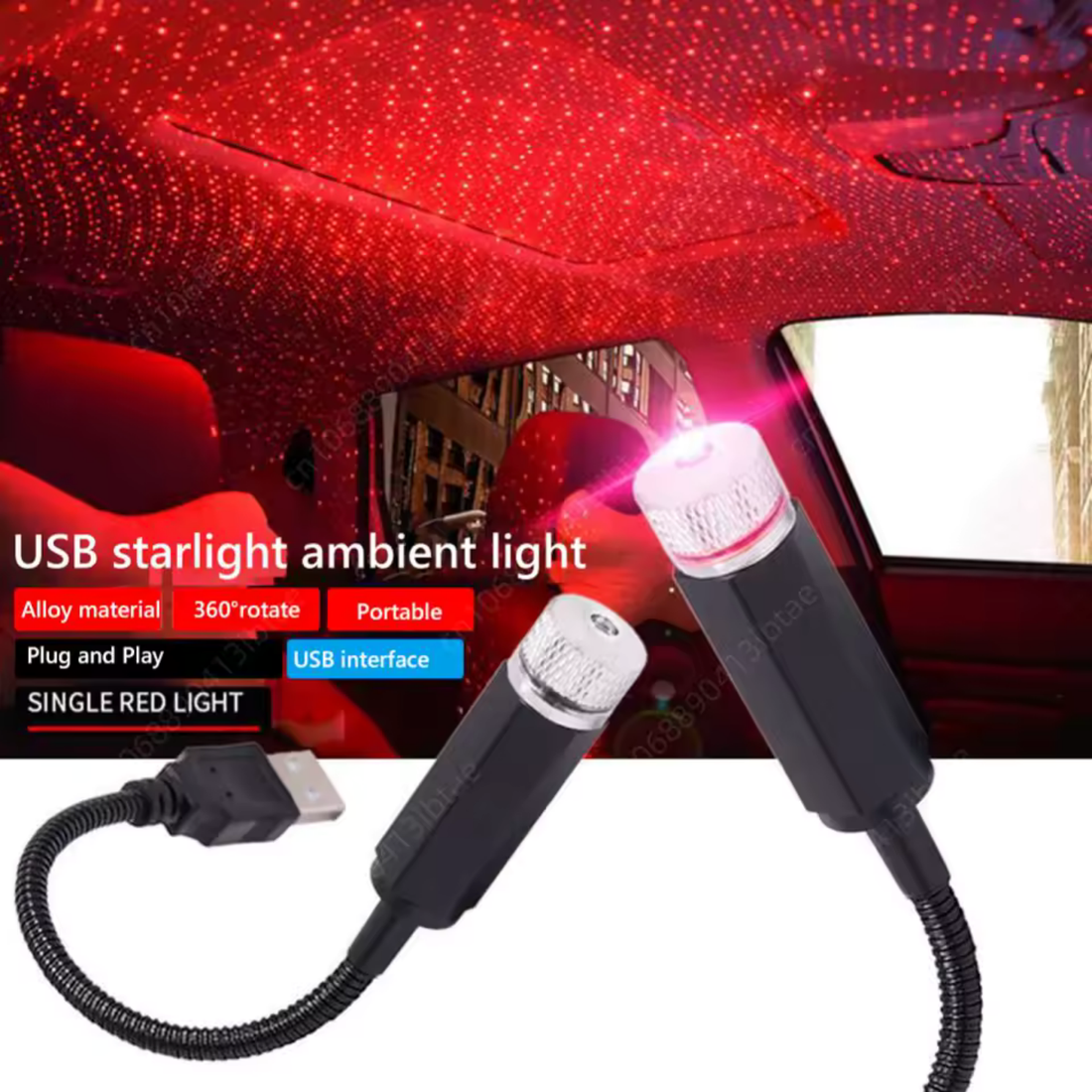StarlightMood™ | USB LED Ambient Car Ceiling Light Projector