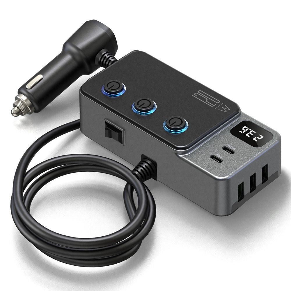 Car Cigarette Lighter Charger with 3USB Ports PD Fast Charge Automotive Must