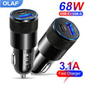 Olaf 68W Metal Alloy Adapter USB Car Charger