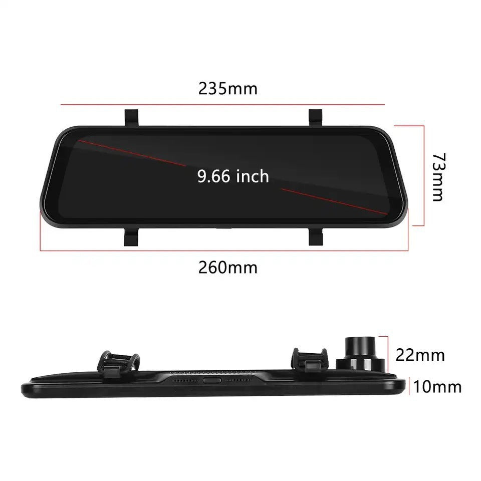 MirrorDrive Ultra 4K — 9.66" Wireless CarPlay Dash Cam Automotive Must