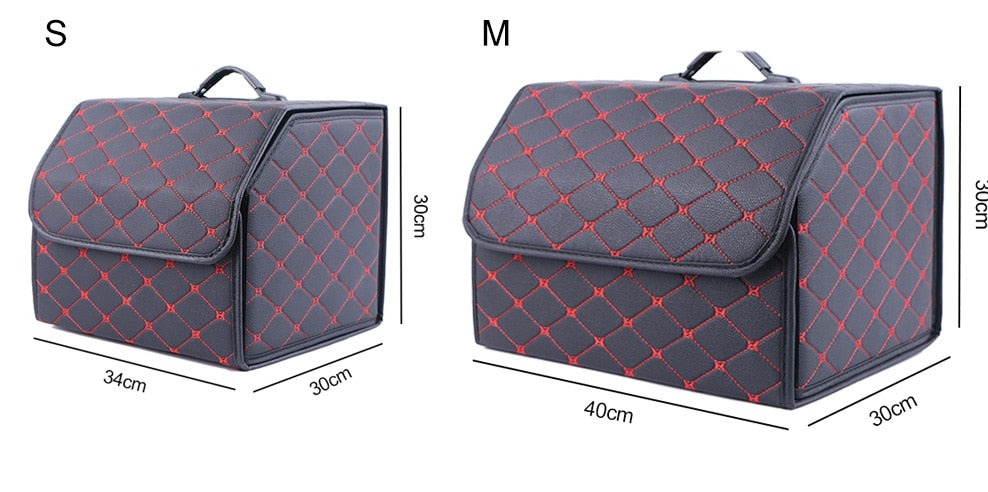 Portable Leather Organizer Car Storage Box - Automotive Must