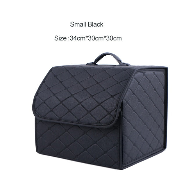 Portable Leather Organizer Car Storage Box - Automotive Must